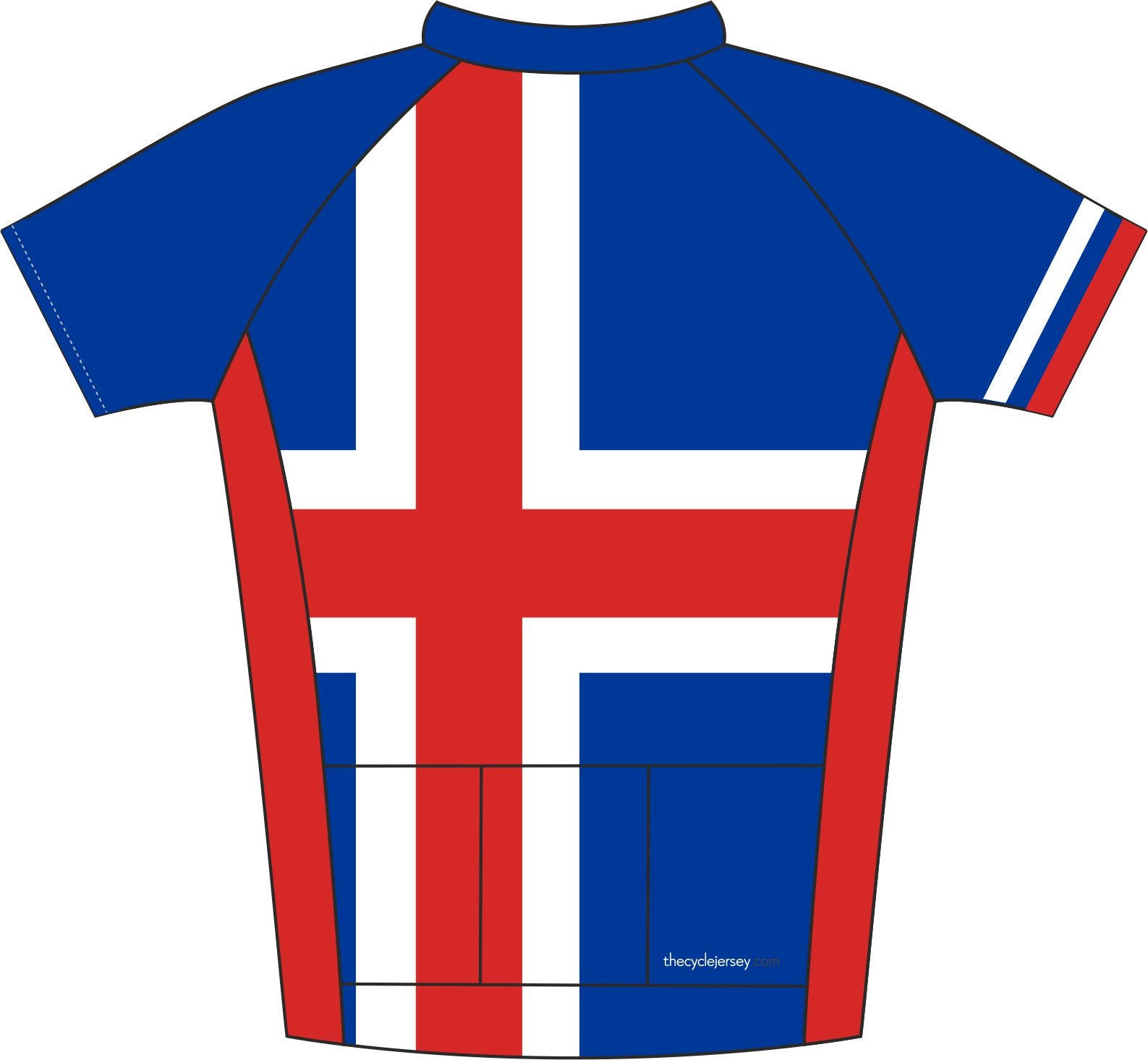 Iceland Road Cycle Jersey Back