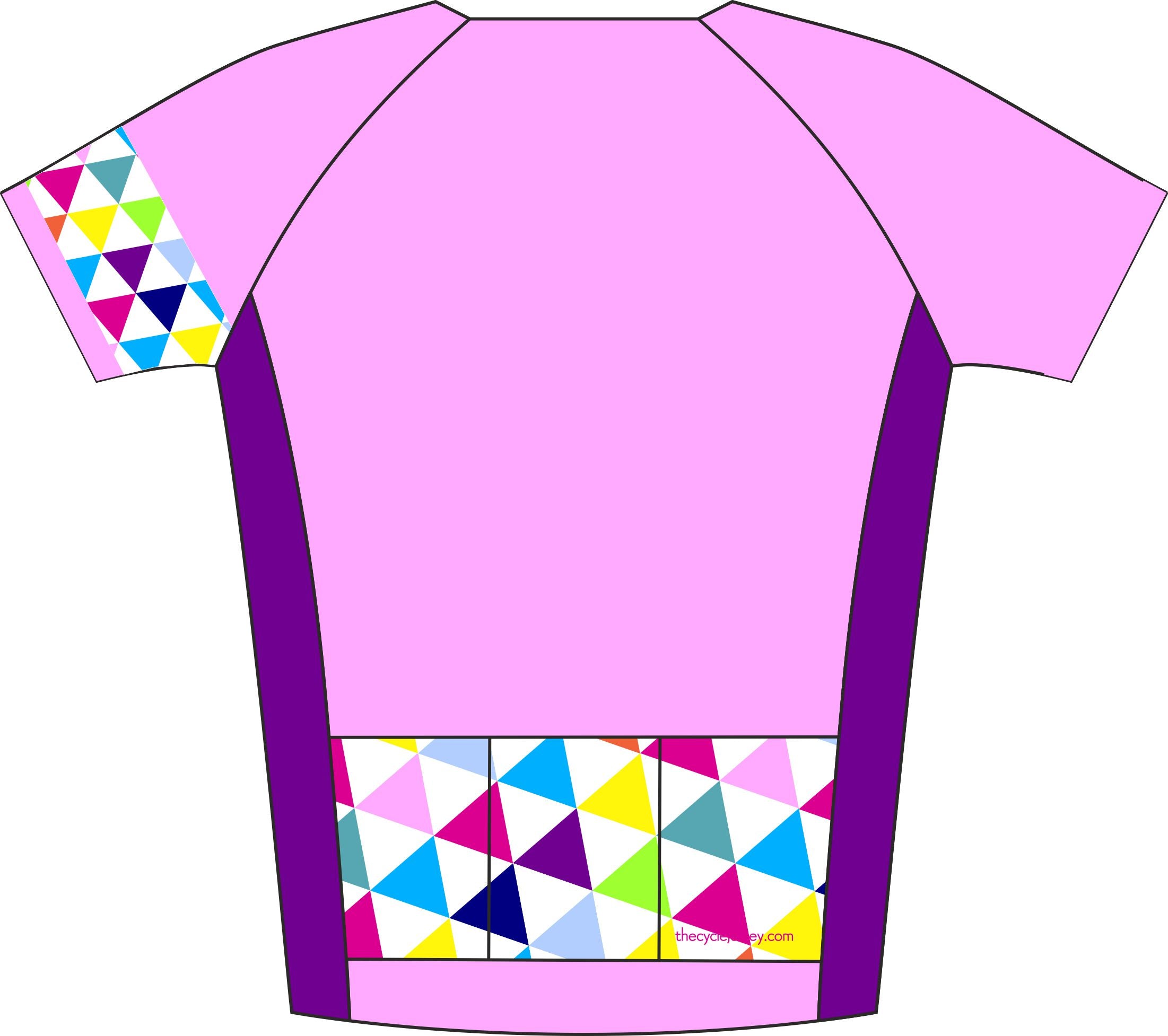 Alternative Triangle Pink Road Cycle Jersey Back 