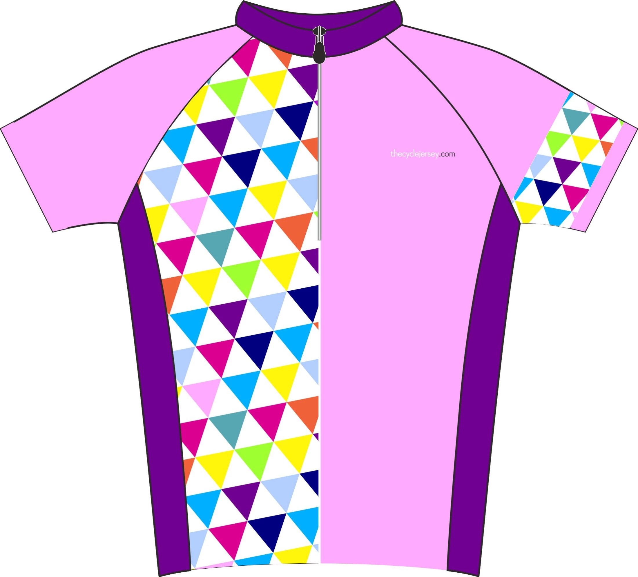 Alternative Triangle Pink Road Cycle Jersey Front