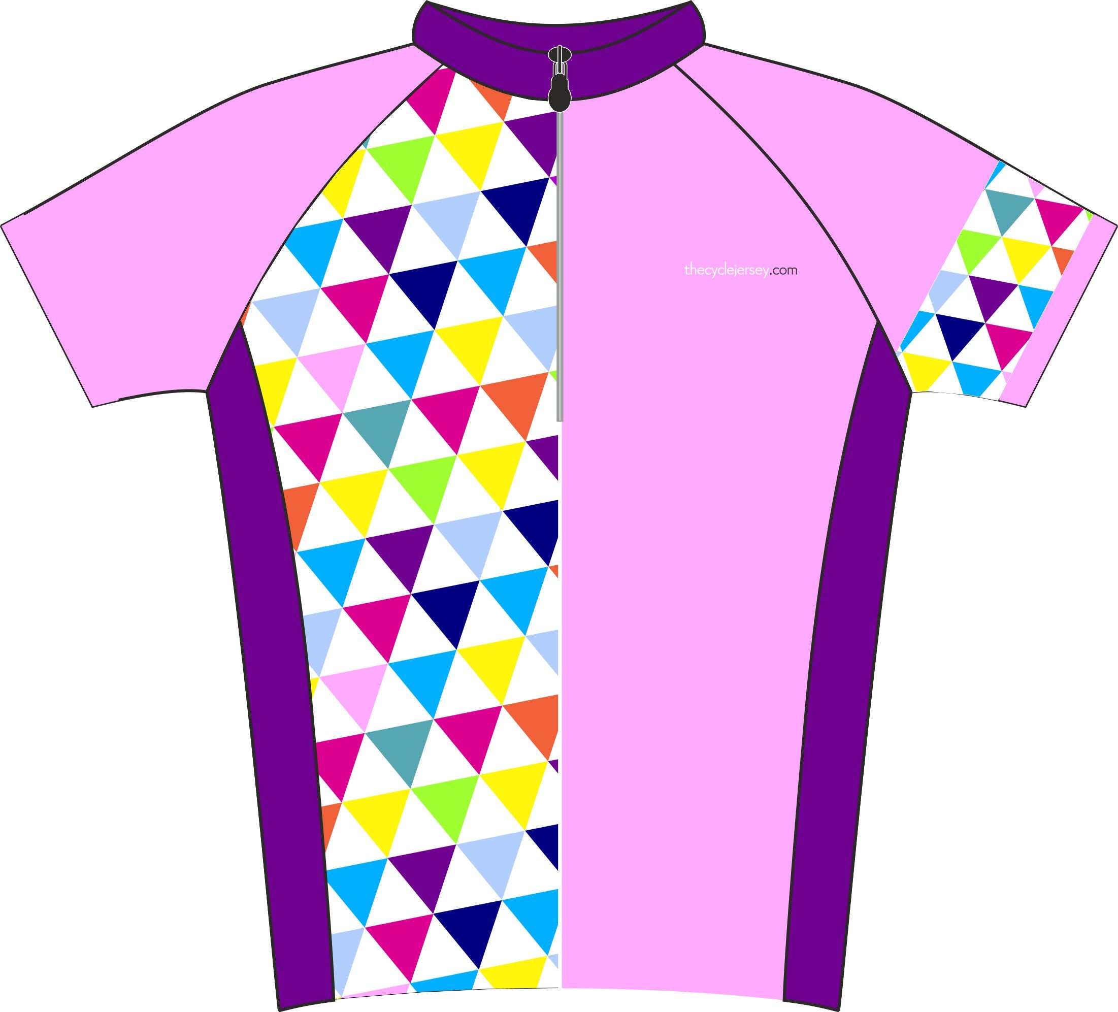 Alternative Triangle Pink Road Cycle Jersey Front