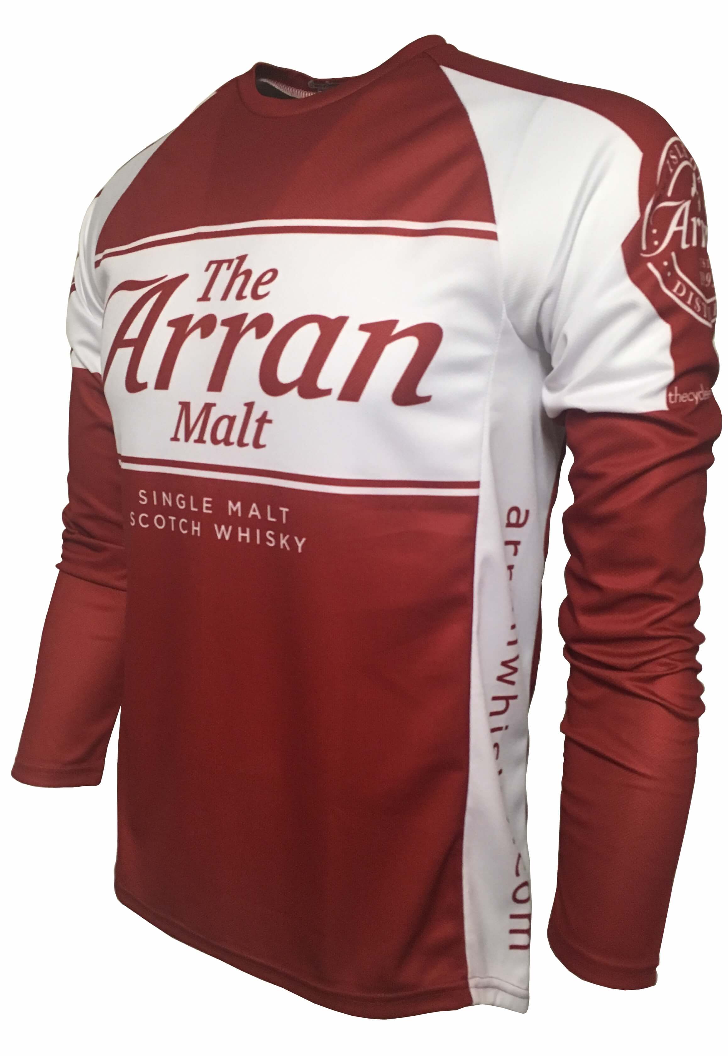 Arran Malt Whisky Red Enduro Cycling Jersey Front 