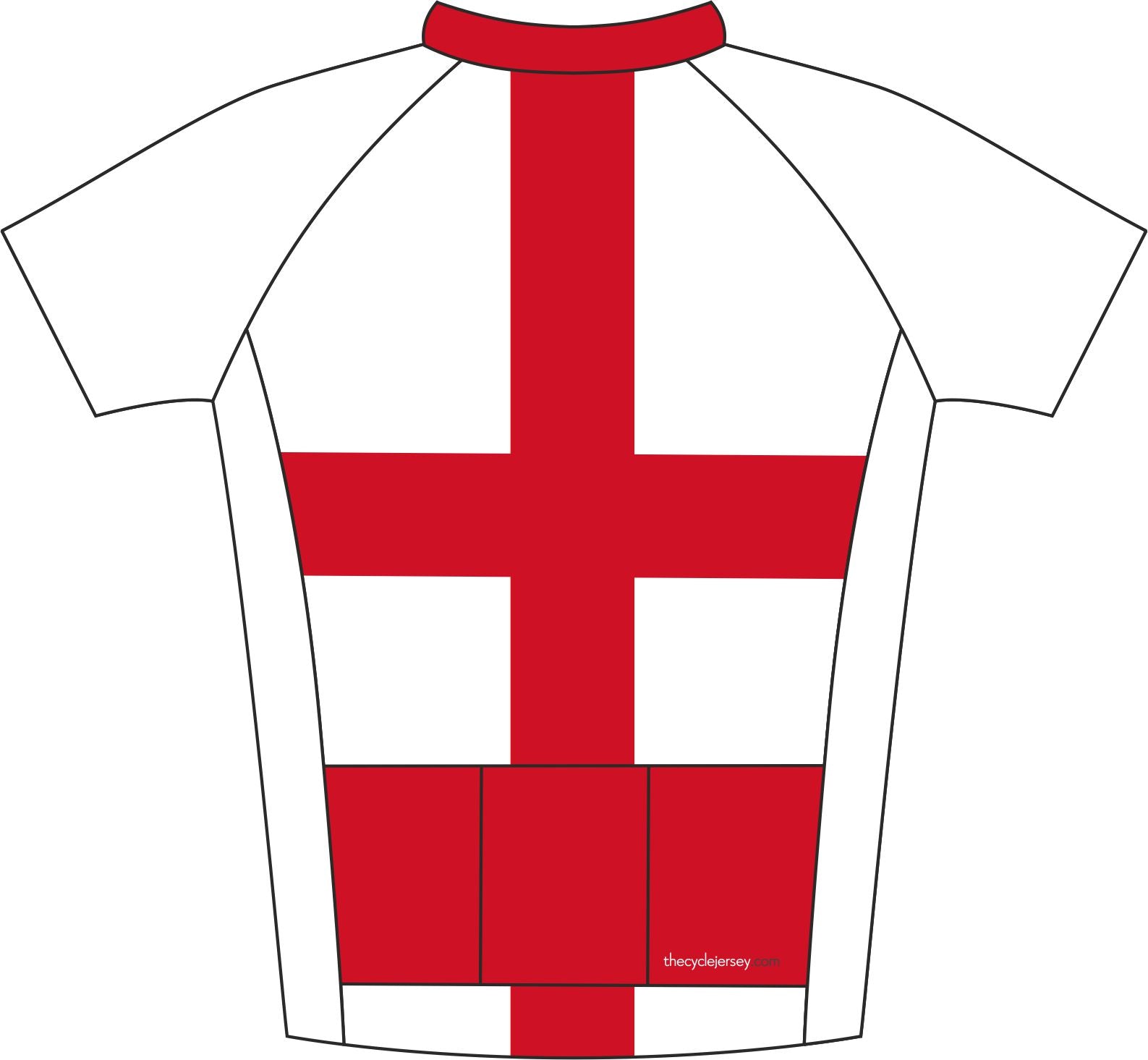 England Road Cycle Jersey Back