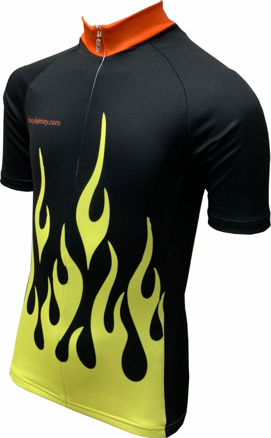 Hot Rod Flames Kids Cycling Jersey Front 