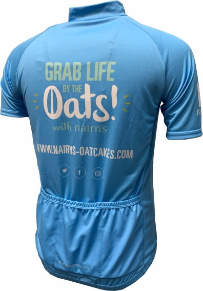 Nairn's Oatcakes Blue Road Cycle Jersey Back