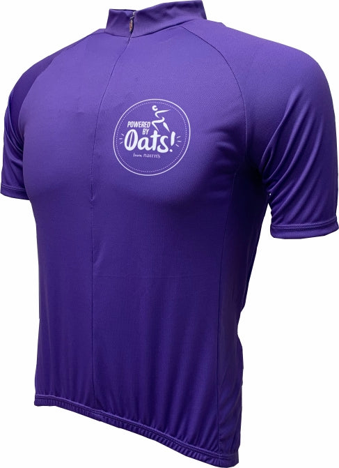Nairn's Oatcakes Kids Purple Cycle Jersey Front