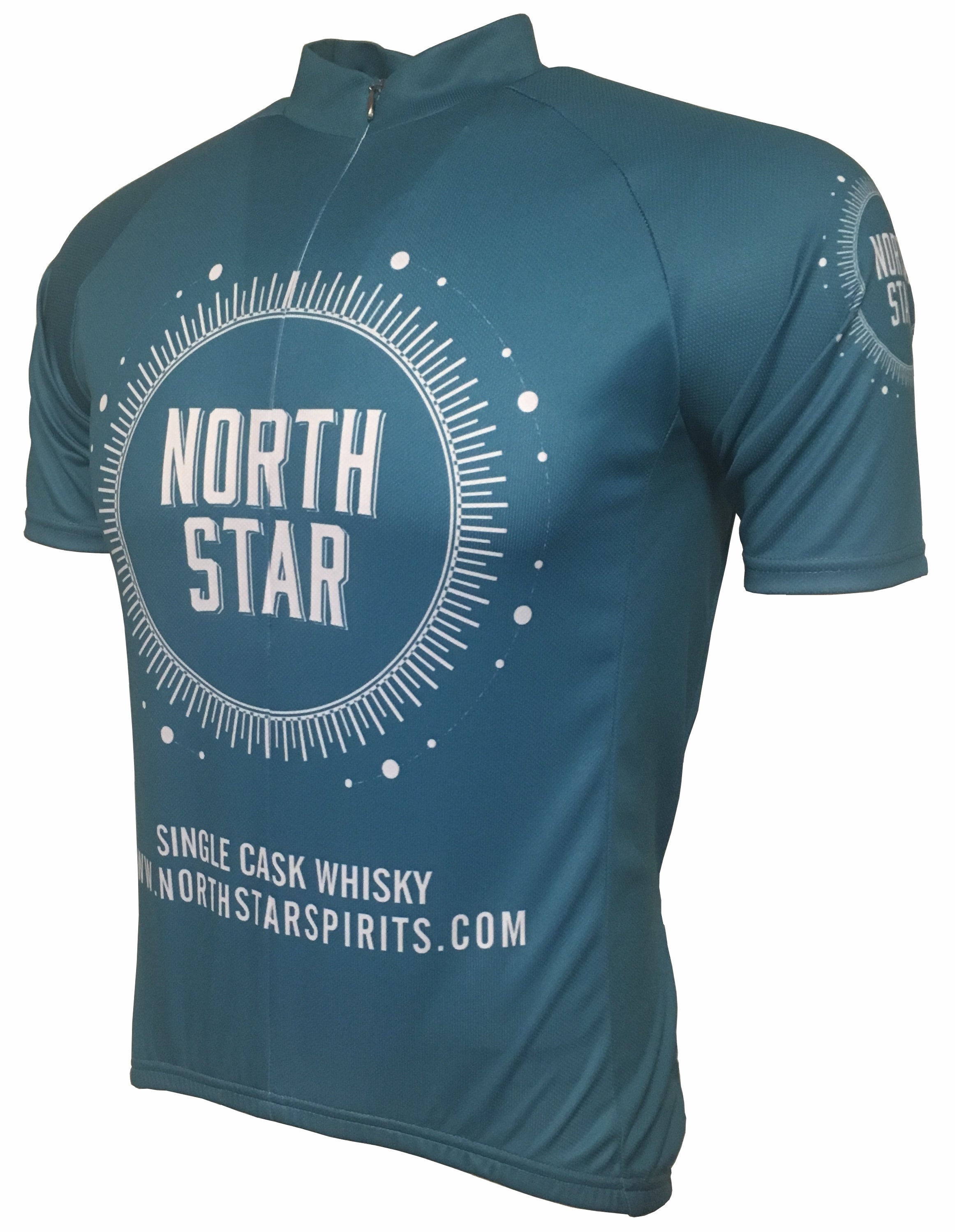 North Star Spirits Blue Road Cycling Jersey Front 