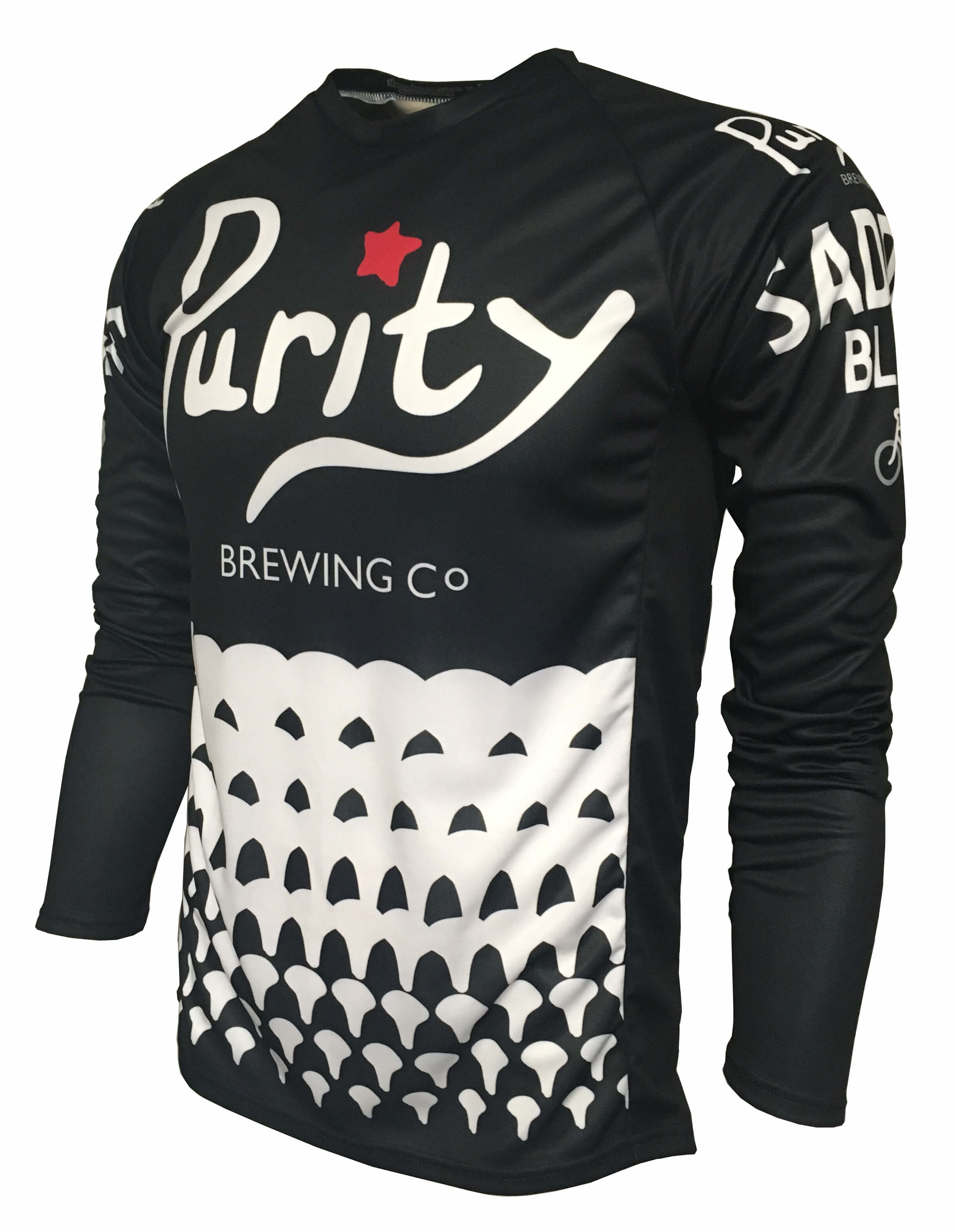 Purity Brewery Saddle Black Enduro Cycling Jersey Front 