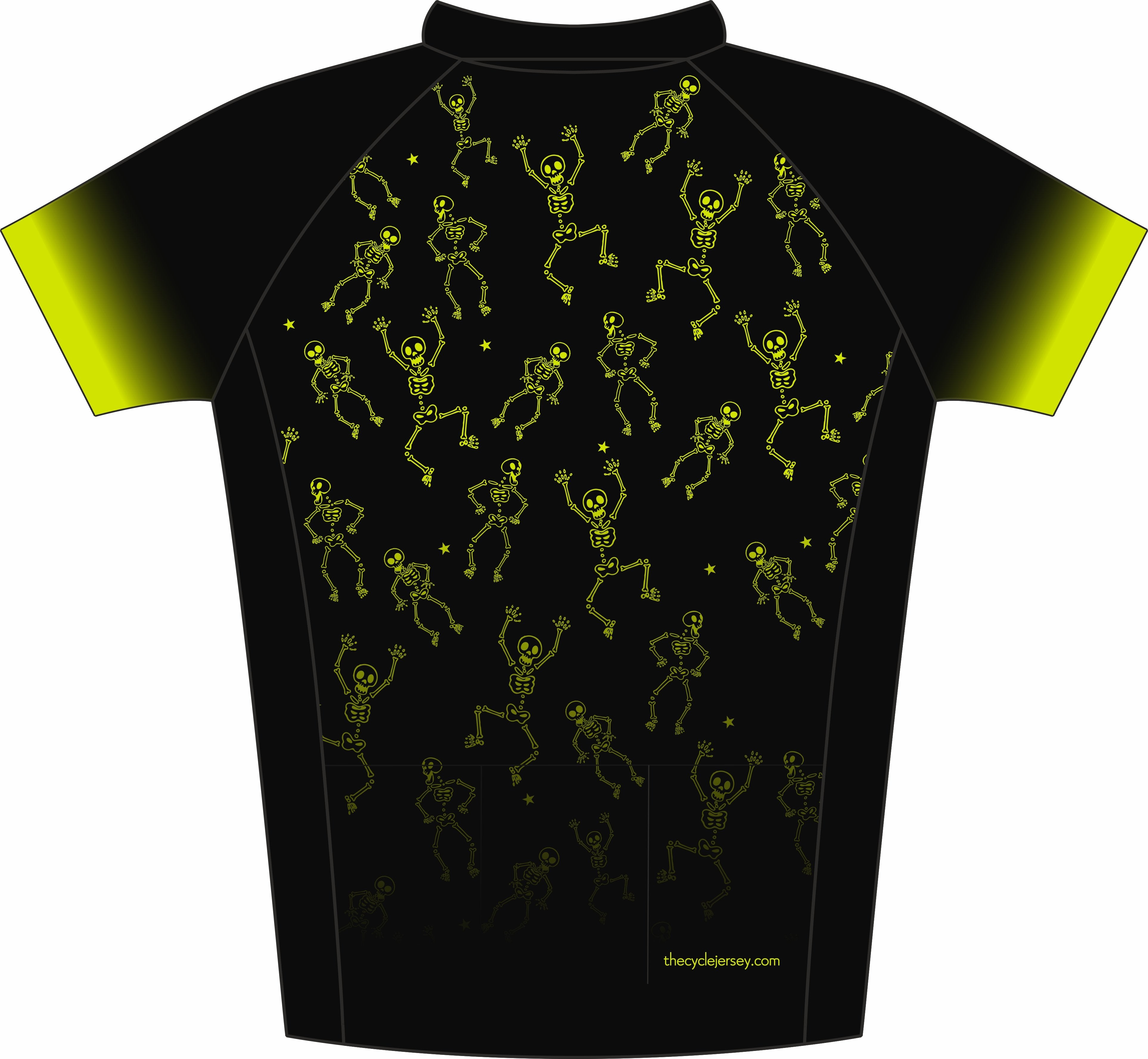 Skeleton Kids Cycling Jersey Back