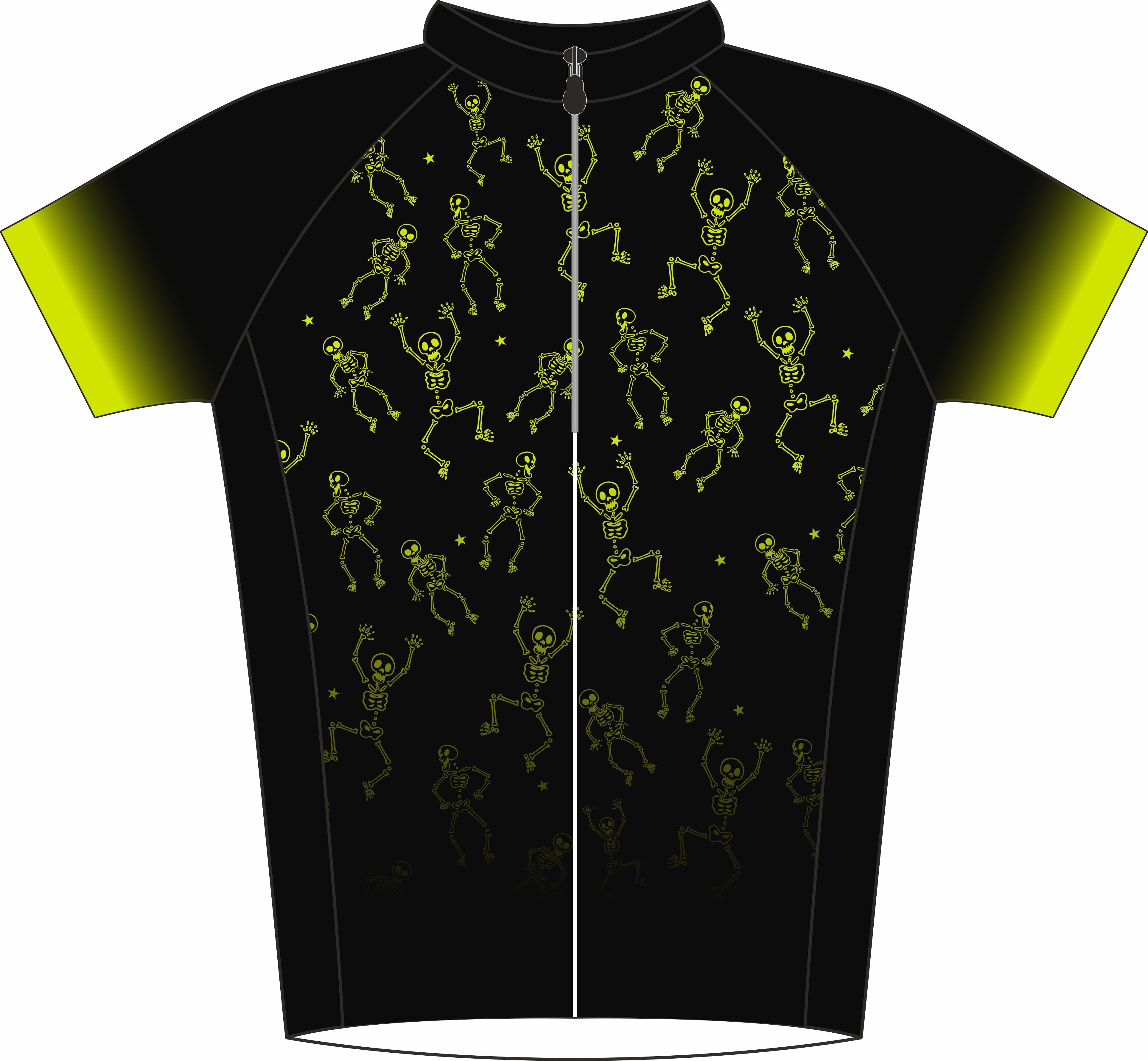 Skeleton Road Cycling Jersey Front 