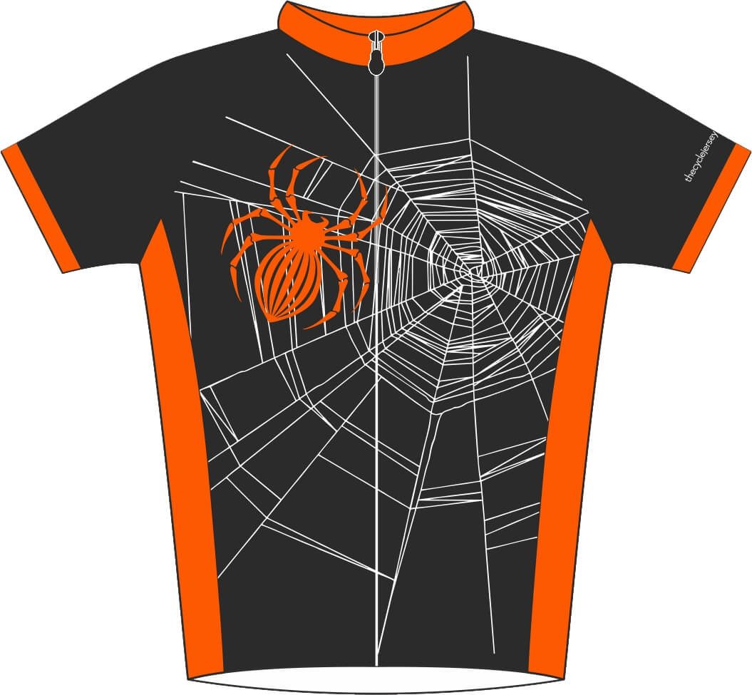 Halloween Spider Design Road Cycle Jersey Front
