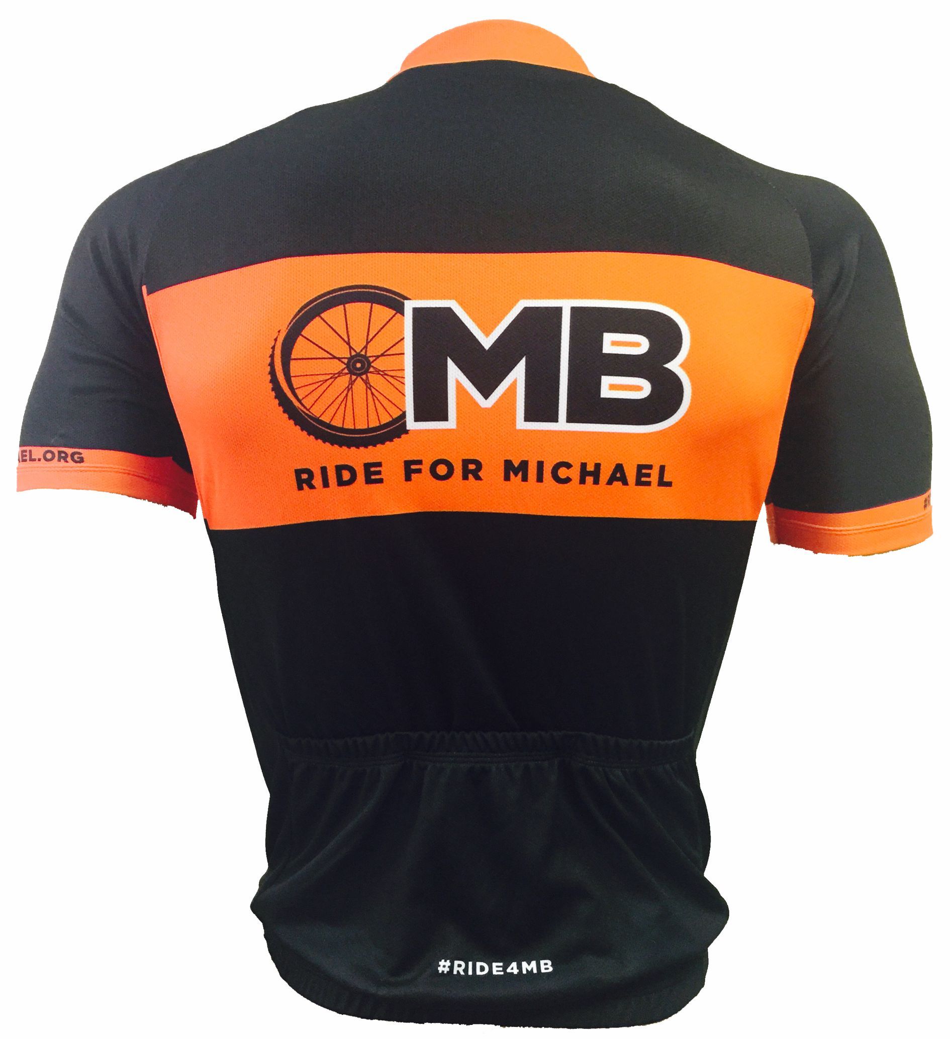 Ride for Michael Orange Road Cycling Jersey back