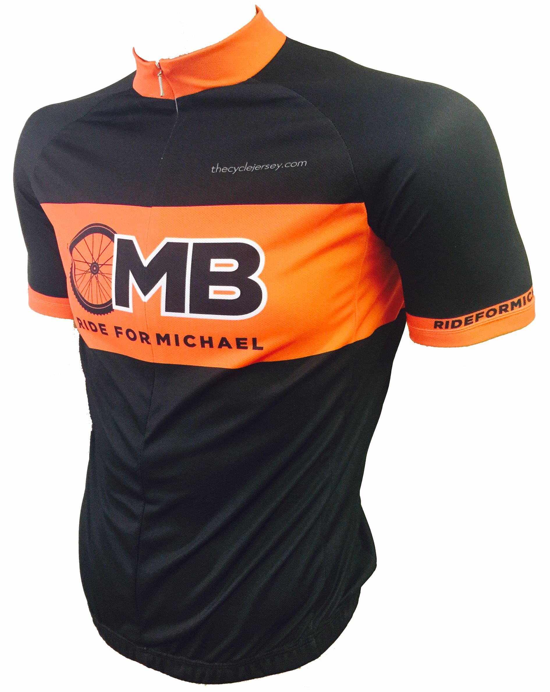 Ride for Michael Orange Road Cycling Jersey Front 