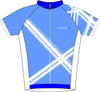 Criss Cross Blue Road Cycle Jersey Front