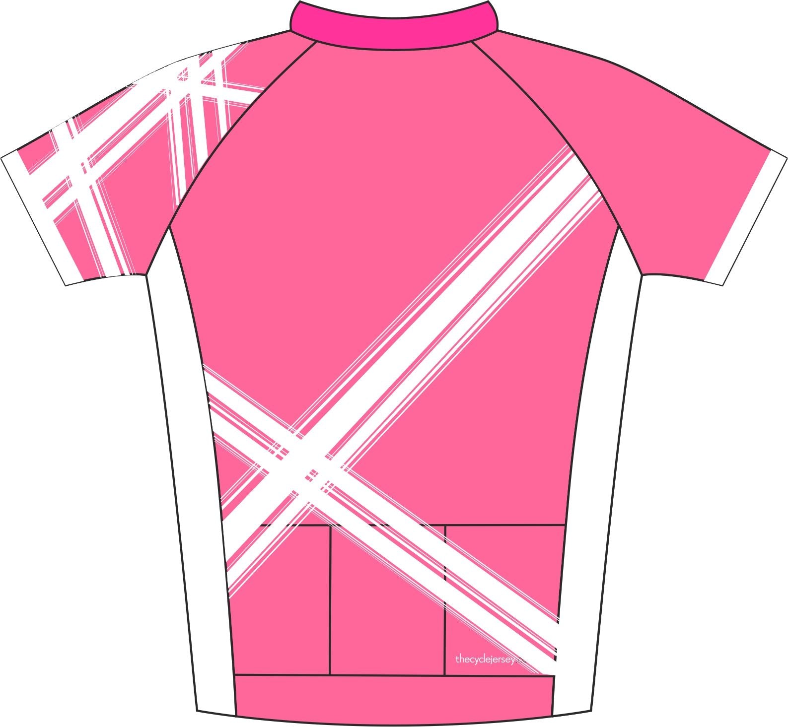 Criss Cross Pink Road Cycle Jersey Back