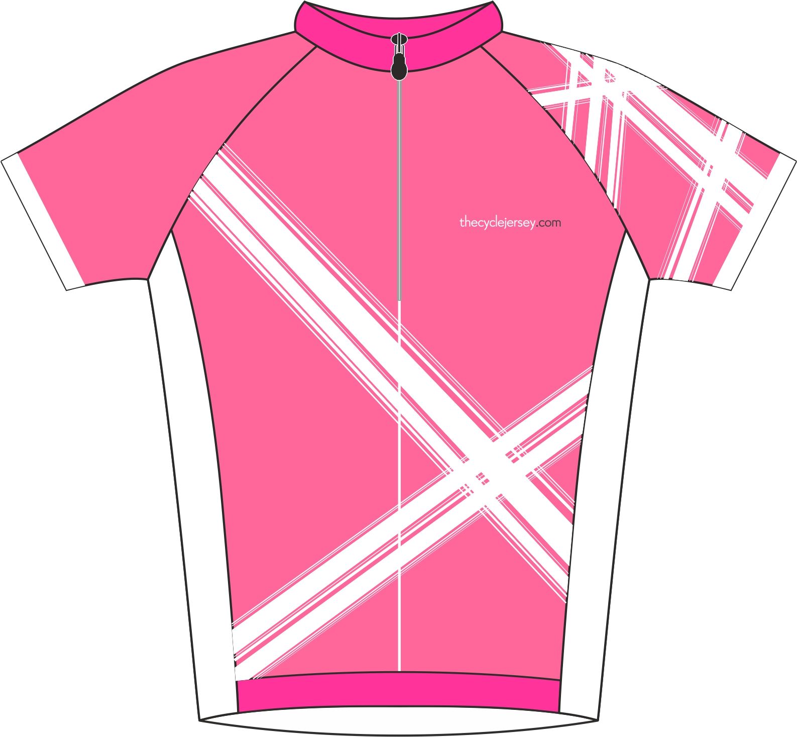 Criss Cross Pink Road Cycle Jersey Front